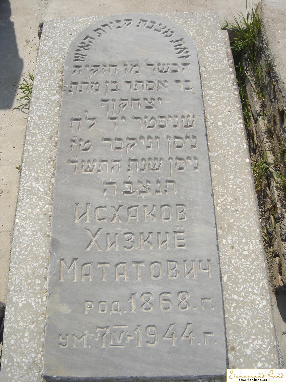 Исхаков Хизкие Мататович  1868 - 07.04.1944 зах. 12.252  №25.JPG